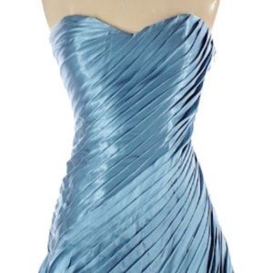 Tony Bowls Blue Satin and Sequin Cocktail Dress